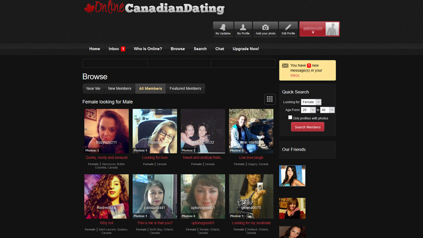 dating online canada